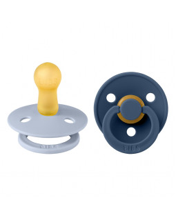 Набор пустышка BIBS Colour Latex Round (кругла) – Dusty Blue/Steel Blue (2 в упаковкі)