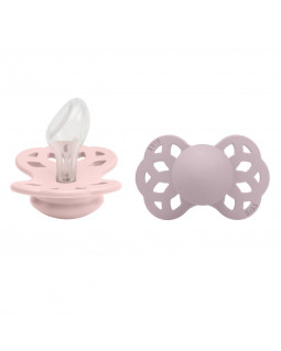 Набор пустышек Набор BIBS Infinity 2 PACK Silicone Anatomical Size 1 Blossom/Dusky Lilac